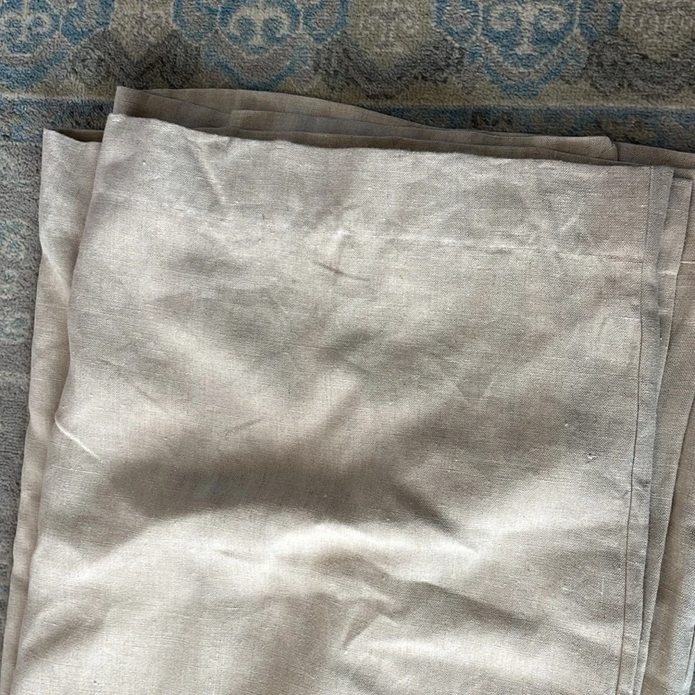Restoration Hardware Belgian linen lined drapery panel. Sand. 50”wide 120” long